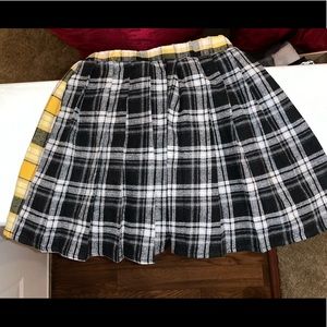 Youth plaid print Pleaded Skirt